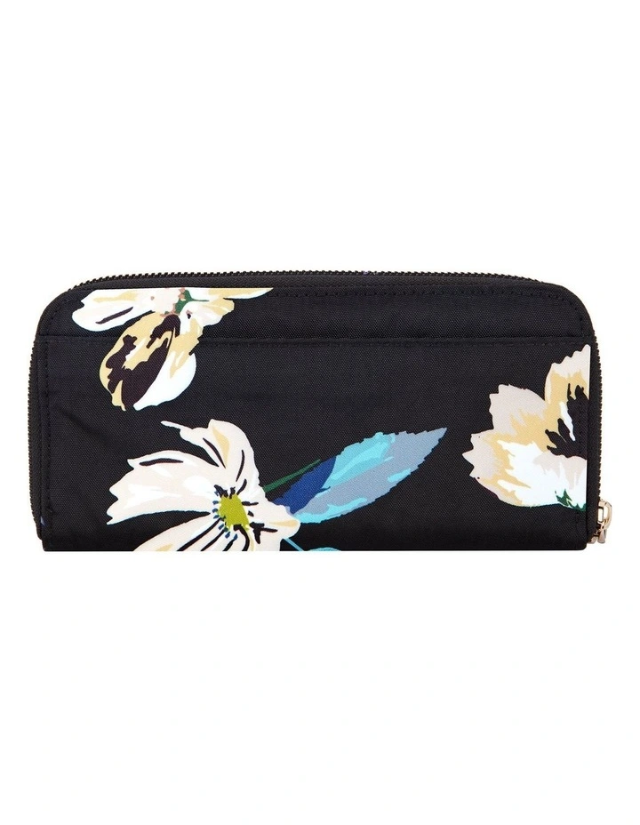RFID Blocking Single Zip Wallet in Midnight Floral image 2