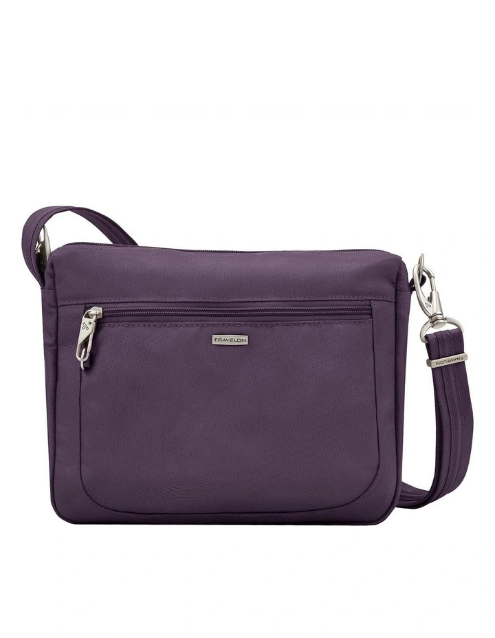Classic Anti-Theft Small East/West Crossbody Bag in Purple image 1