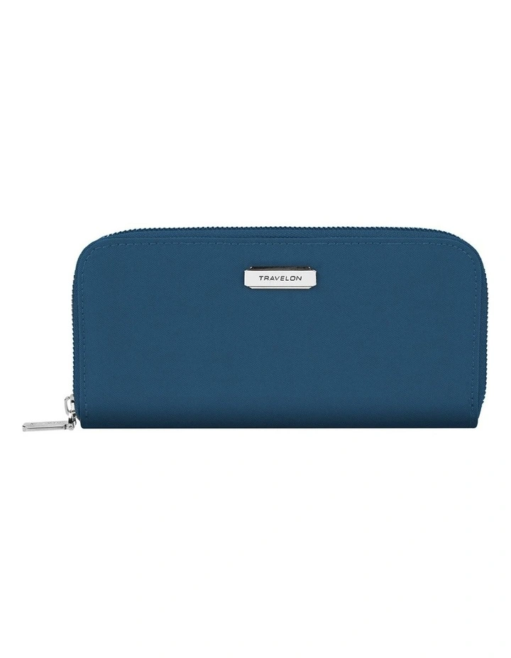 RFID Blocking Single Zip Wallet in Ocean image 1