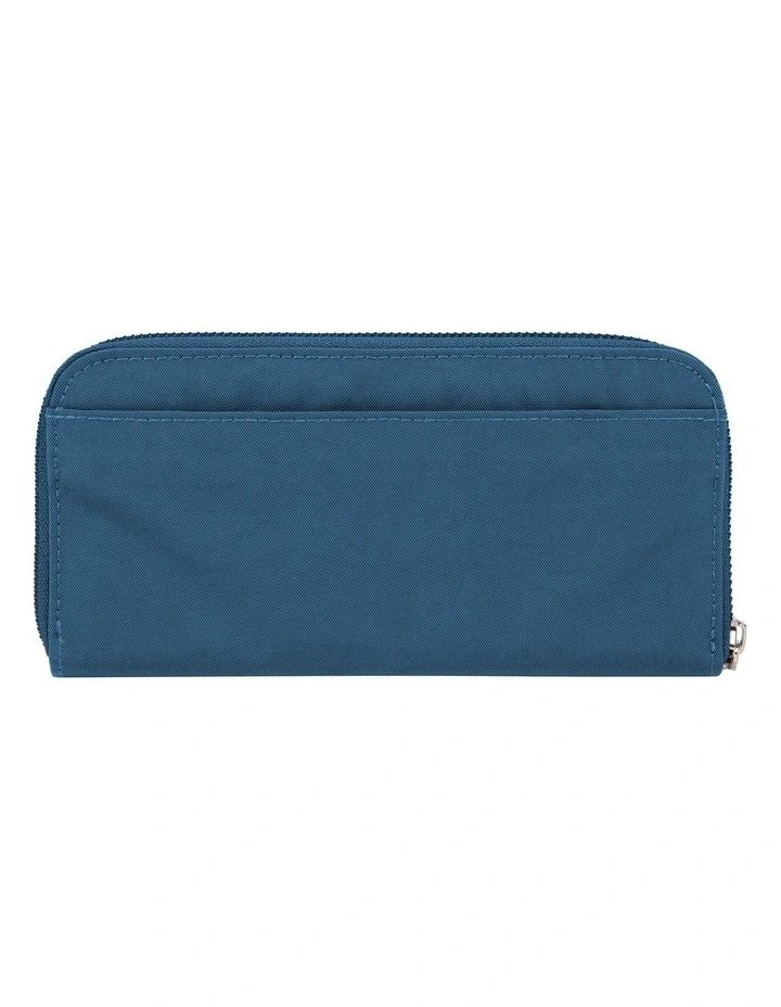 RFID Blocking Single Zip Wallet in Ocean image 2