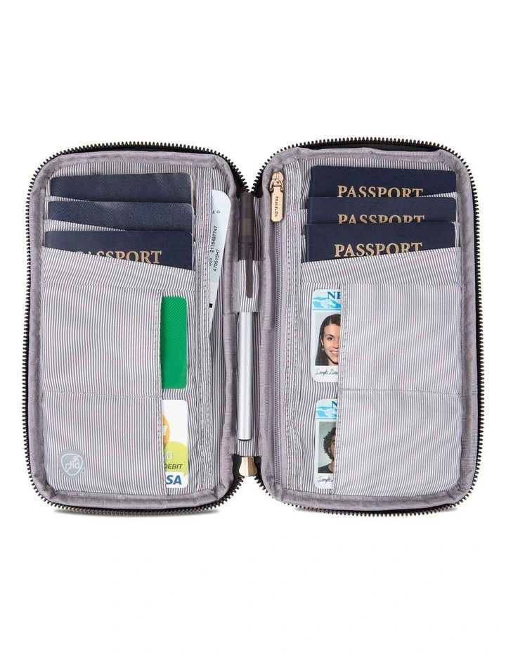 RFID Blocking Family Passport Wallet in Black image 3