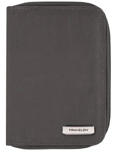 RFID Blocking Passport Zip Wallet in Smoke