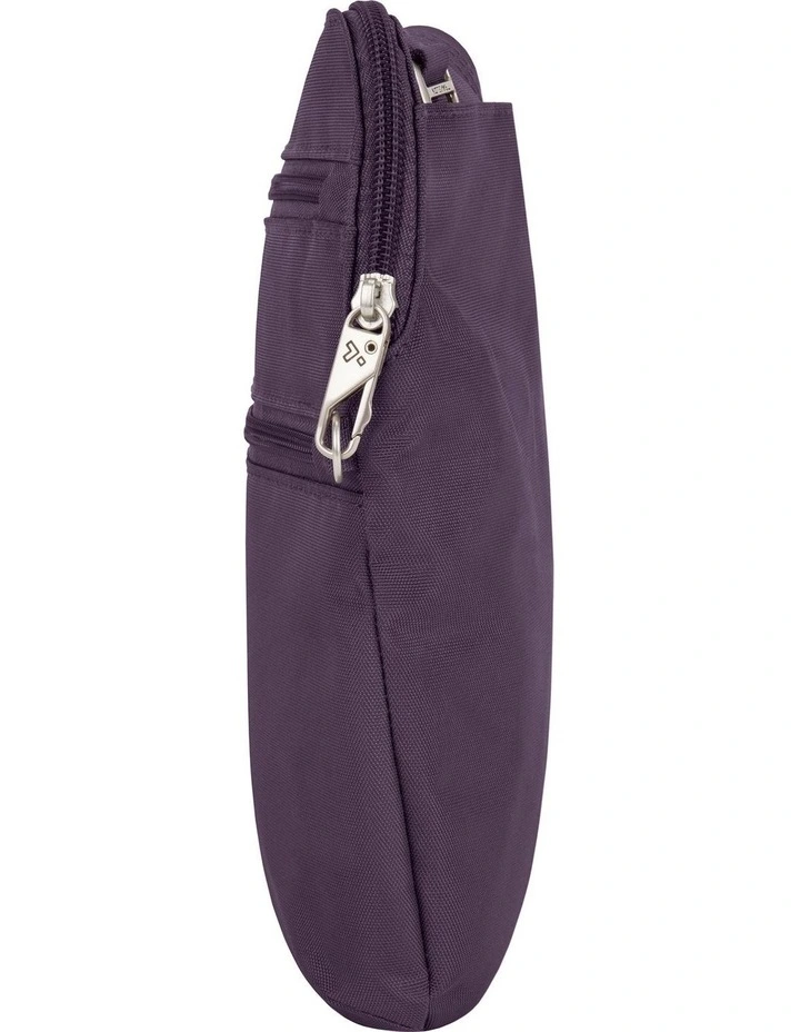 Classic Anti-Theft Slim Double Zip Crossbody Bag in Purple image 3
