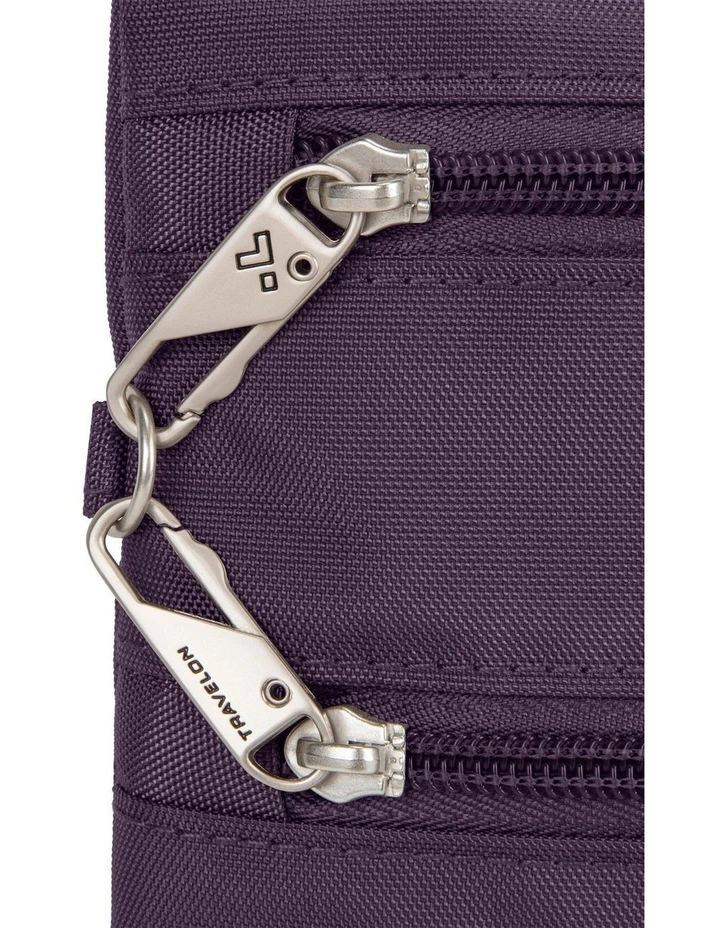 Classic Anti-Theft Slim Double Zip Crossbody Bag in Purple image 5