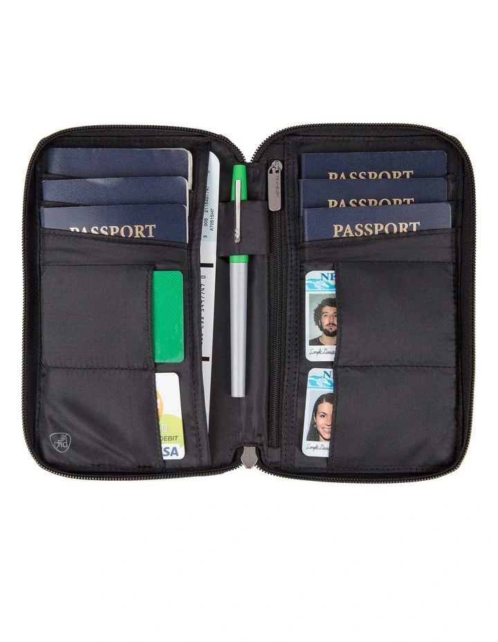 RFID Blocking Multi-Passport Holder in Black image 2