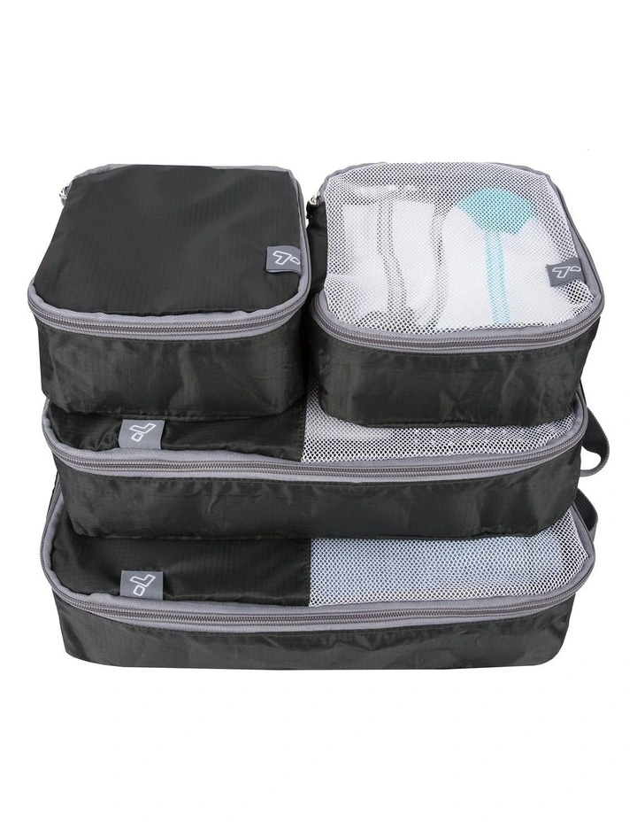 Set of 4 Packing Organizers in Black image 2