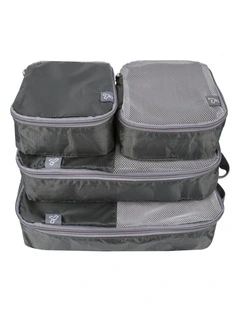 Set of 4 Packing Organizers Charcoal