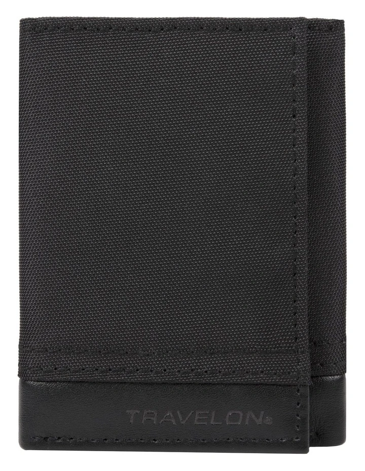 RFID Blocking Trifold Wallet in Black image 1