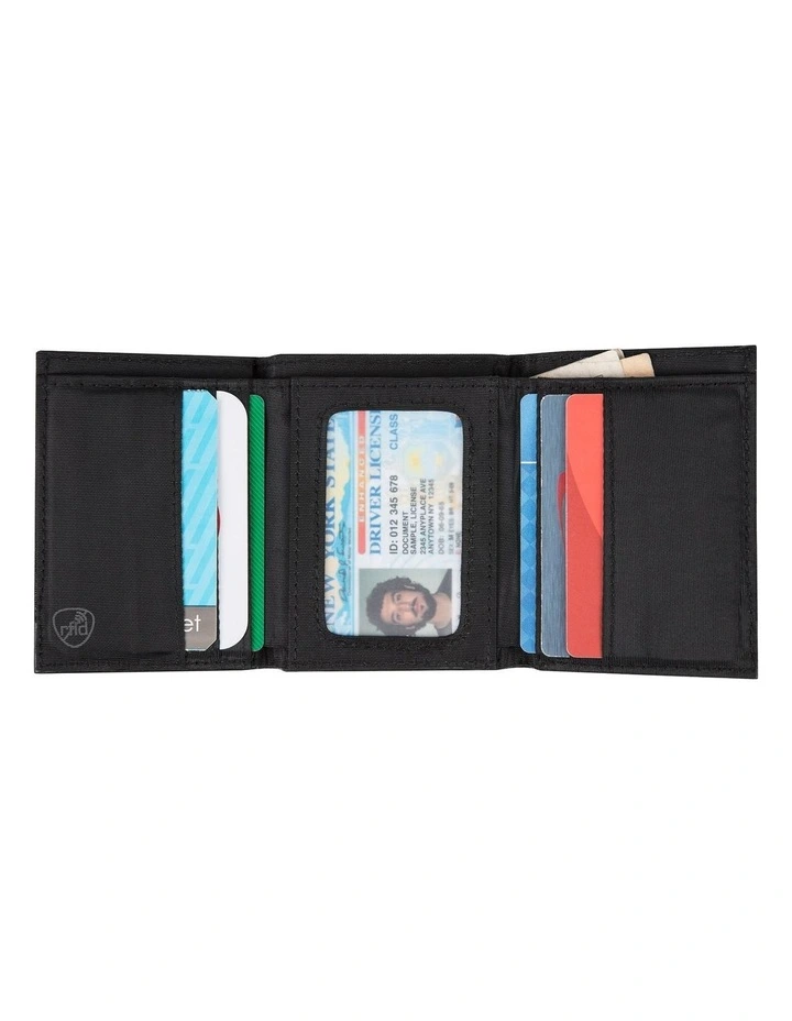 RFID Blocking Trifold Wallet in Black image 2