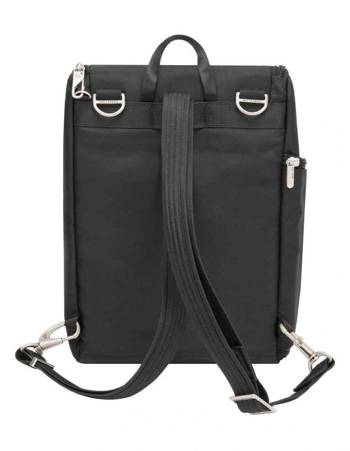 Classic Anti-Theft Small Convertible Tablet Backpack in Black image 2