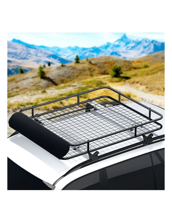 Universal Car Roof Rack Basket Luggage Vehicle Cargo Carrier 123cm Black image 3