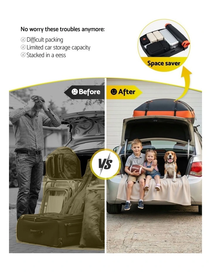 Universal RoofTop Cargo Bag Waterproof Car Luggage Carrier 15 Cubic Ft image 6