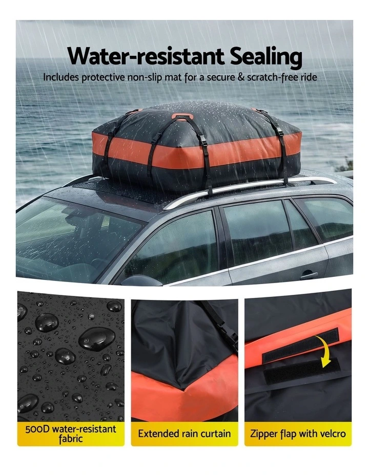 Universal RoofTop Cargo Bag Waterproof Car Luggage Carrier 15 Cubic Ft image 7
