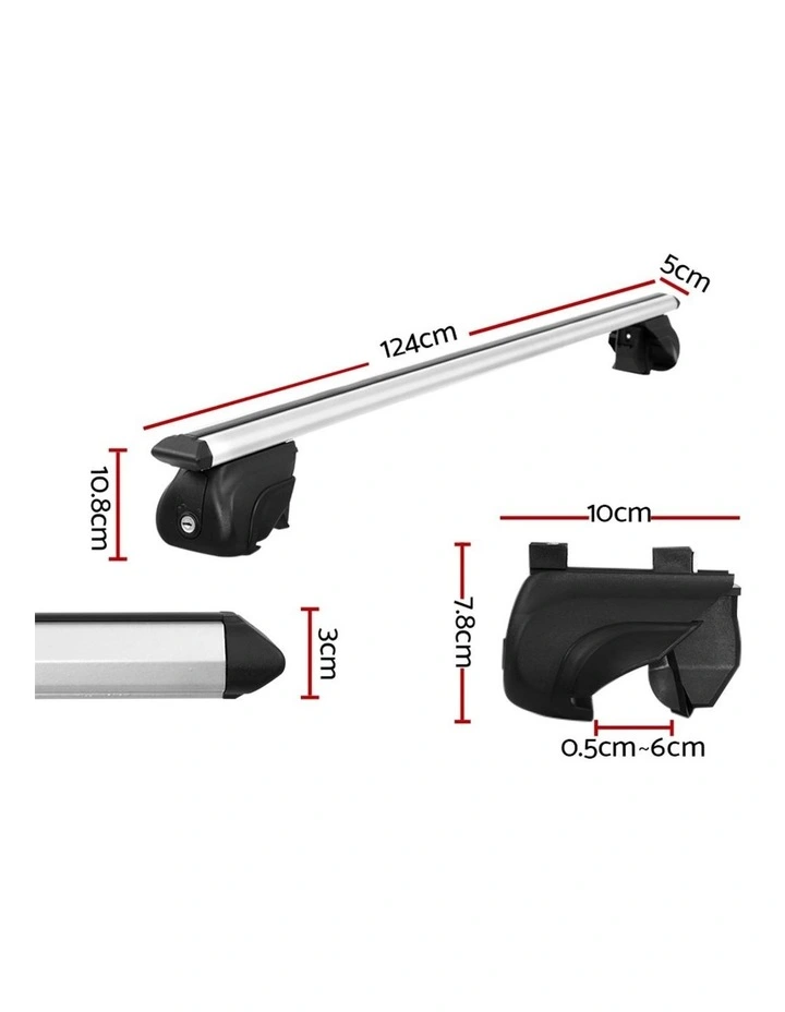 Universal Car Roof Racks Pod Aluminum Cross Bars Upgraded Holder 111cm in Silver image 2