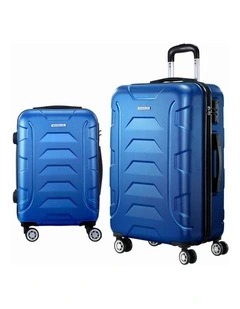 TSA Hard Case Lightweight Luggage Trolley Travel Suitcase Set of 2 Blue