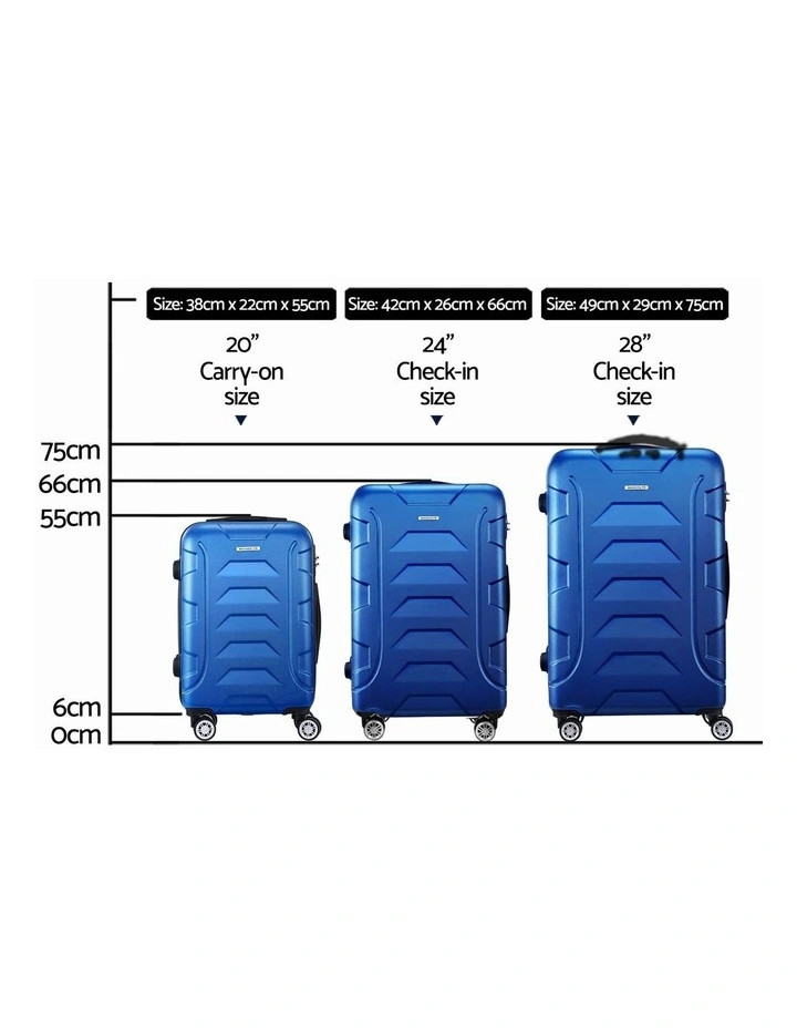 Travel Suitcase Set in Blue image 4