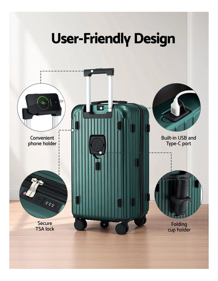 Trunk Luggage Suitcase in Green image 6