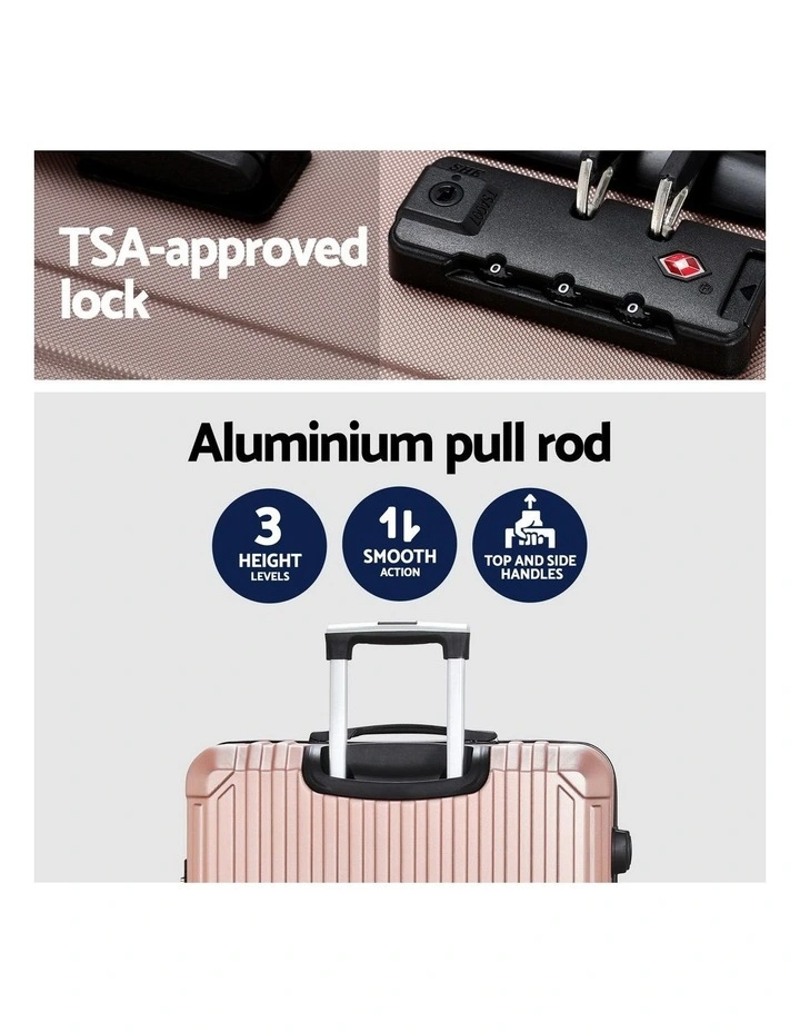 Travel Suitcase Set in Rose Gold image 6