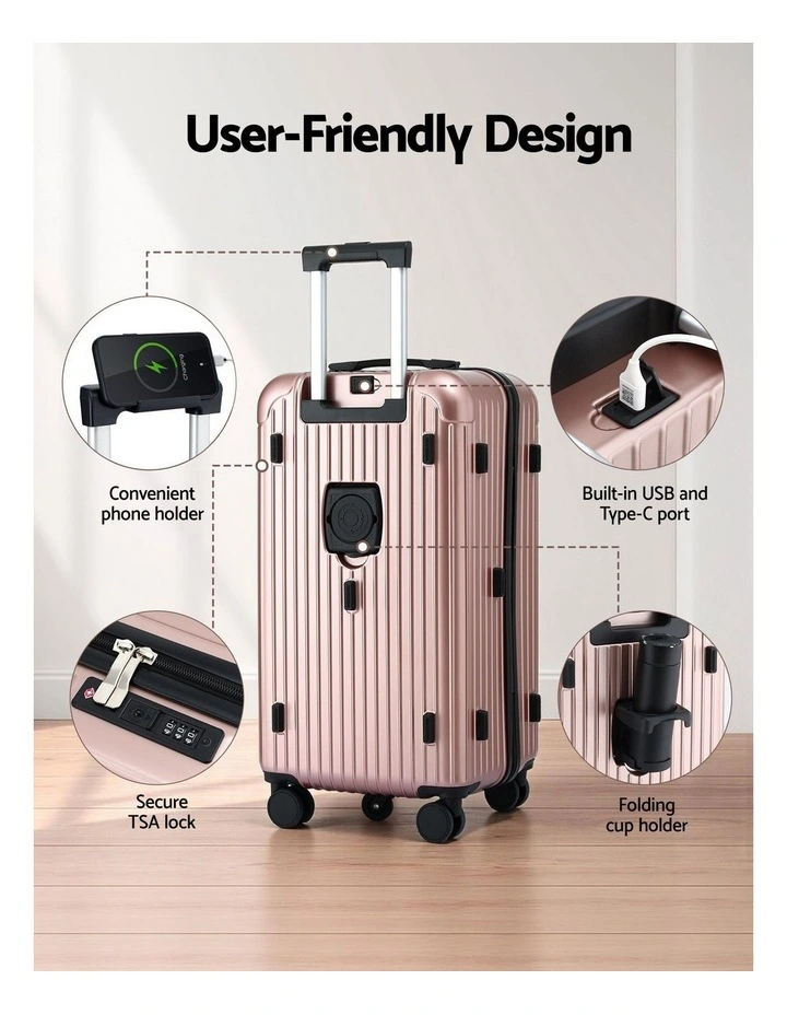 Trunk Luggage Suitcase in Rose Gold image 6