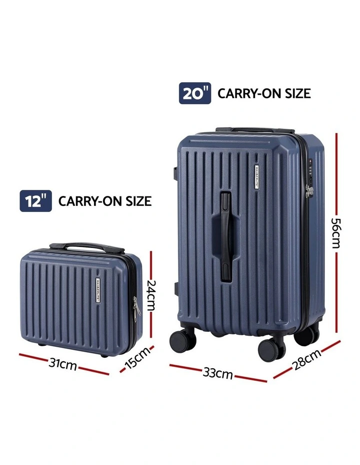Trunk Luggage Suitcase 2 Pieces in Navy image 4