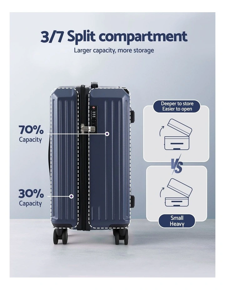 Trunk Luggage Suitcase 2 Pieces in Navy image 5