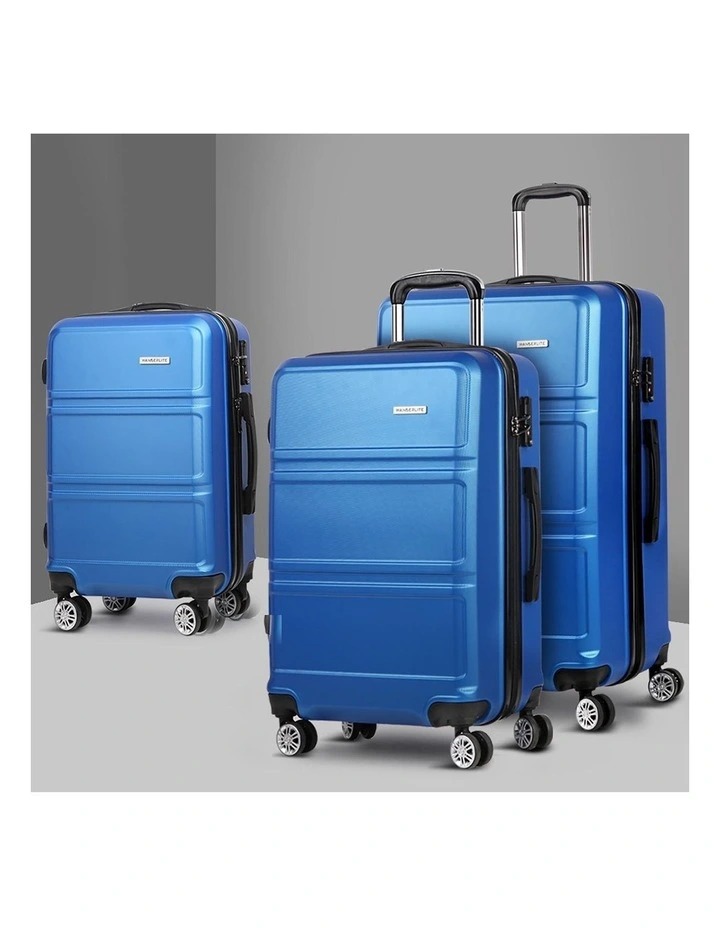 Luggage Trolley Set 3 Pieces in Lightweight Blue image 3