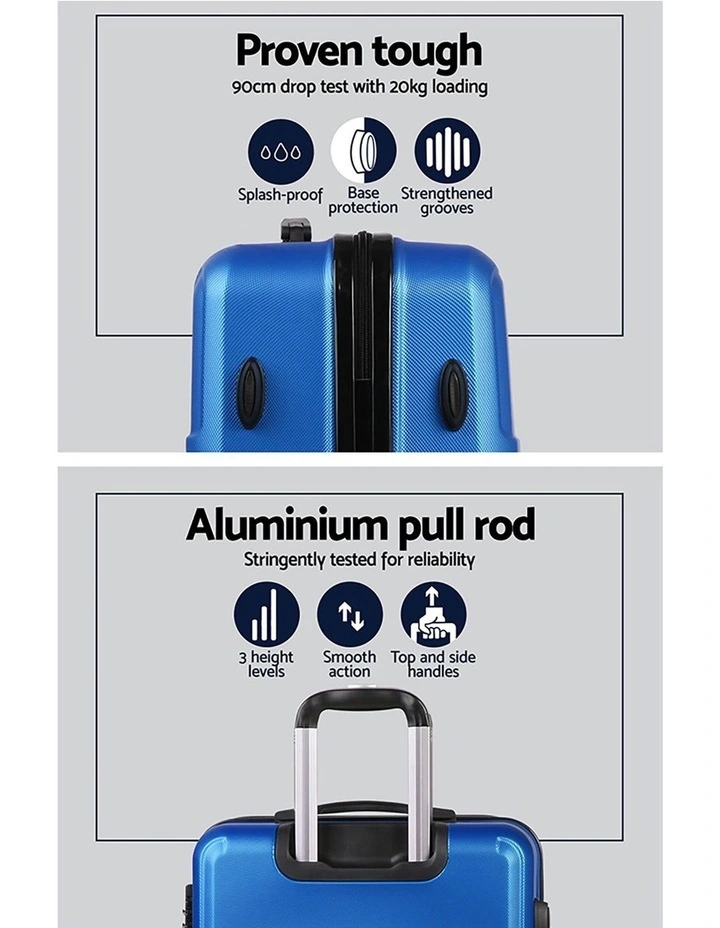 Luggage Trolley Set 3 Pieces in Lightweight Blue image 4