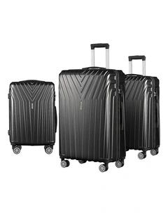 Luggage Trolley Set 3 Pieces in Black