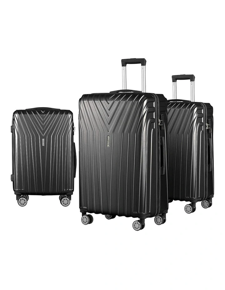 Luggage Trolley Set 3 Pieces in Black image 1