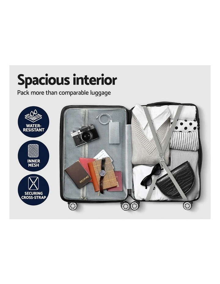 Luggage Trolley Set 3 Pieces in Black image 7