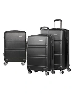 Travel TSA Carry On Hard Case Lightweight Luggage Trolley Set Suitcase in Black
