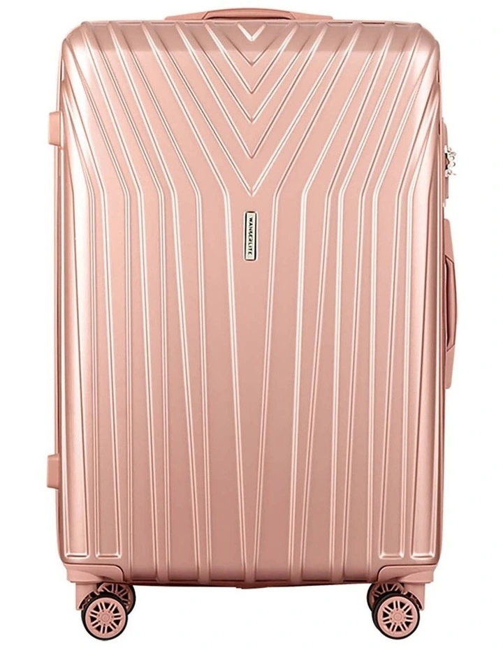 TSA Hard Case Carry On Lightweight Suitcase Travel Luggage Trolley Set of 3 in Pink image 3