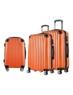 Carry On TSA Lock Hard Case Lightweight Luggage Trolley Set Suitcase in Orange