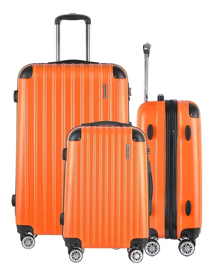 Carry On TSA Lock Hard Case Lightweight Luggage Trolley Set Suitcase in Orange image 3