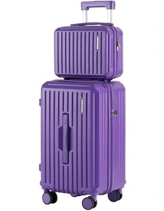 Travel Carry On TSA Lock 12 20 Trunk Luggage Suitcase 2 Pieces in Purple