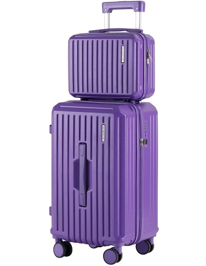 Travel Carry On TSA Lock 12 20 Trunk Luggage Suitcase 2 Pieces in Purple image 1