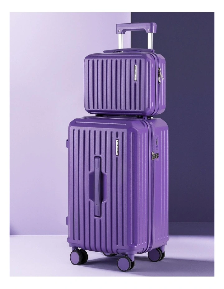 Travel Carry On TSA Lock 12 20 Trunk Luggage Suitcase 2 Pieces in Purple image 2
