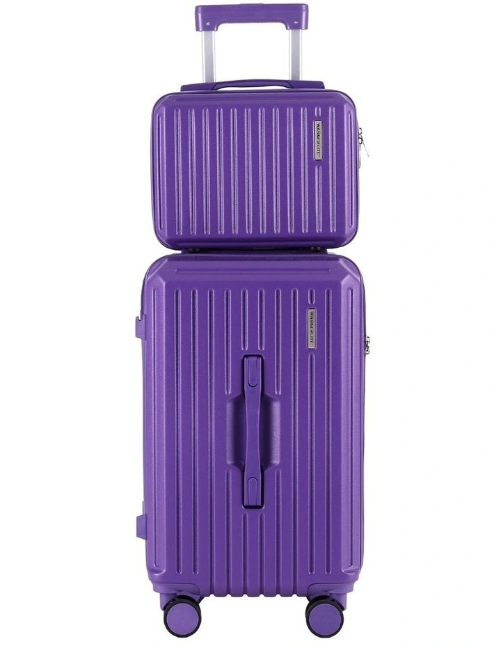 Travel Carry On TSA Lock 12 20 Trunk Luggage Suitcase 2 Pieces in Purple image 3