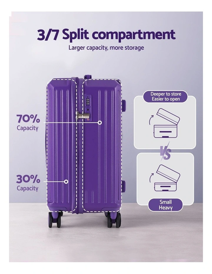 Travel Carry On TSA Lock 12 20 Trunk Luggage Suitcase 2 Pieces in Purple image 5