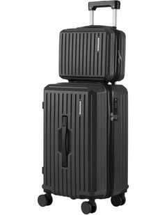 Travel Carry On TSA Lock 12 20 Trunk Luggage Set Suitcase 2 Piece in Black
