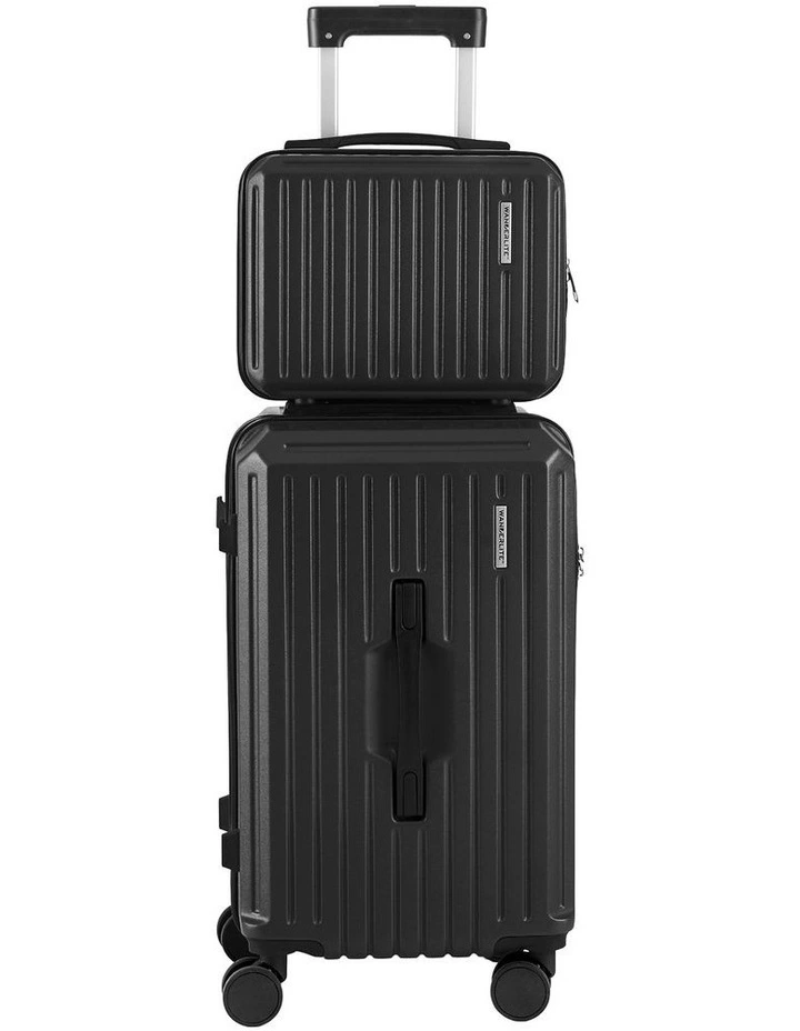 Travel Carry On TSA Lock 12 20 Trunk Luggage Set Suitcase 2 Piece in Black image 3