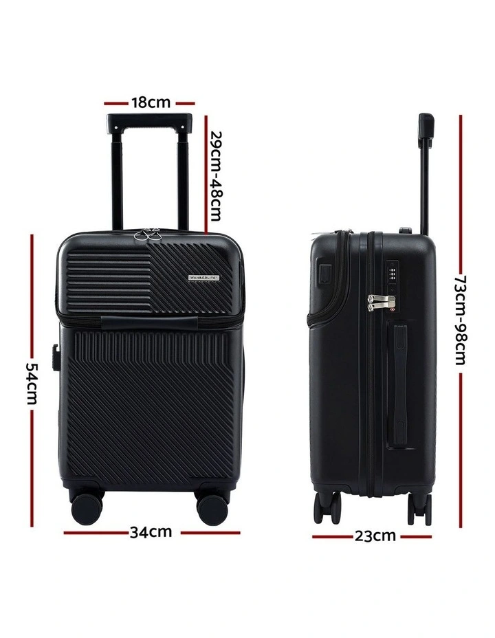 20 Carry-On Front Pocket Luggage in Black image 4