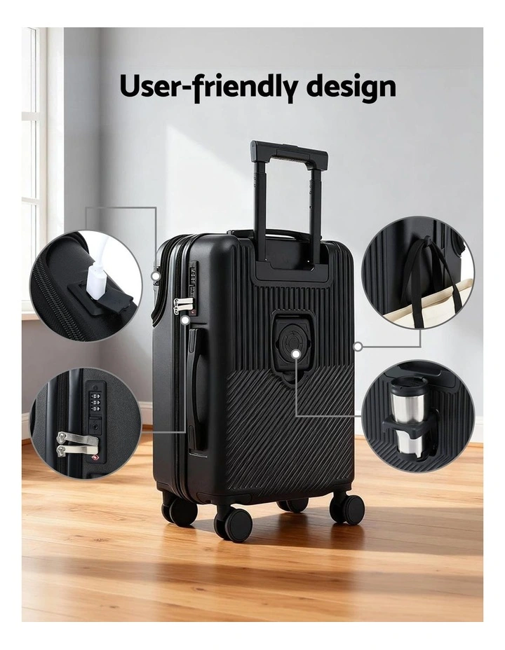 20 Carry-On Front Pocket Luggage in Black image 6