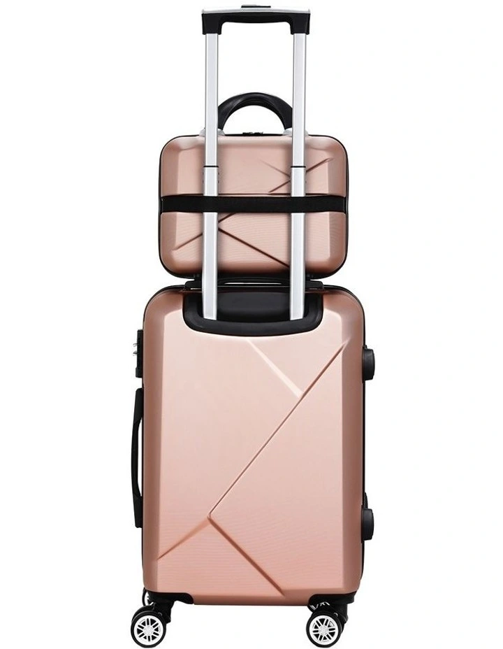 Carry on TSA Lock 12 20 Travel Luggage Set Trolley Suitcase 2 Piece in Rose Gold image 3