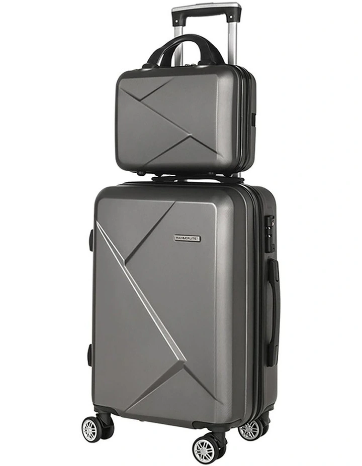 Carry On TSA Lock 12 20 Trolley Travel Luggage Set Suitcase 2 Piece in Dark Grey image 1