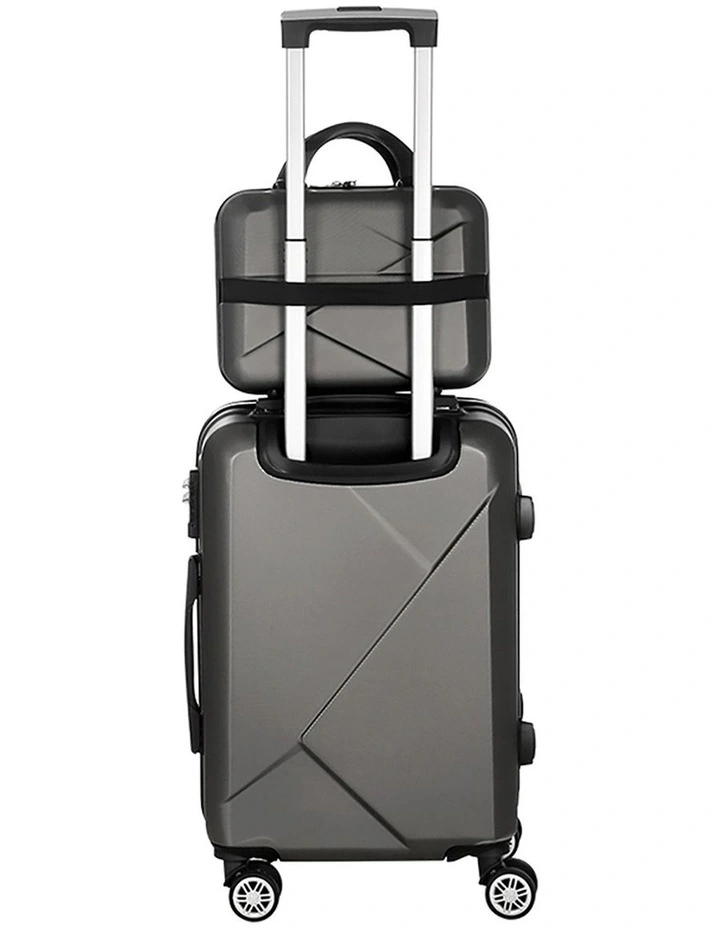 Carry On TSA Lock 12 20 Trolley Travel Luggage Set Suitcase 2 Piece in Dark Grey image 3