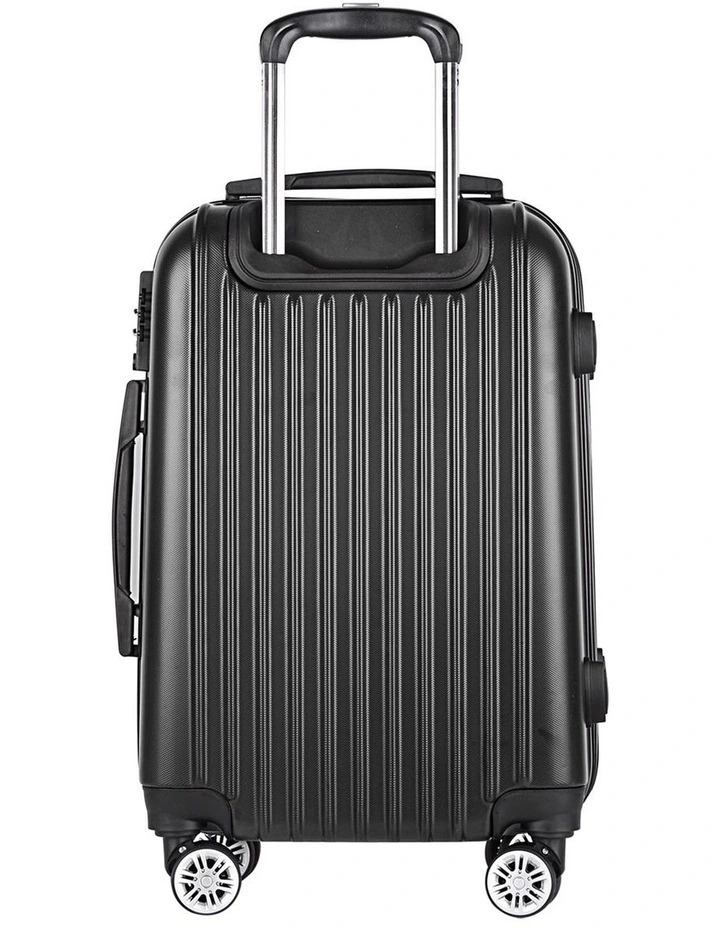 Carry On Hard Shell Lightweight 20 Luggage Trolley Travel Set Suitcase 55cm in Black image 2