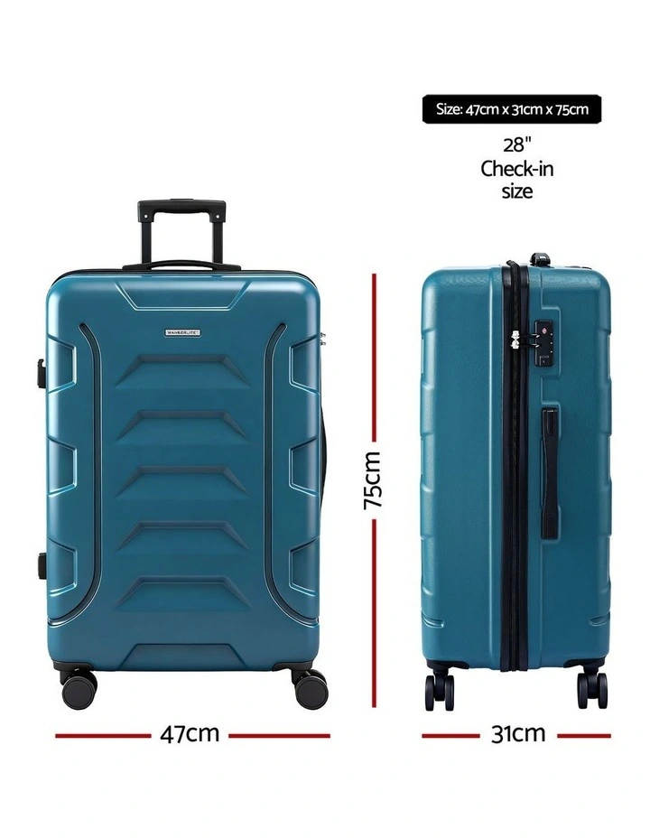 Travel TSA Lightweight Hard Case 28 Luggage Suitcase Trolley in Teal image 4