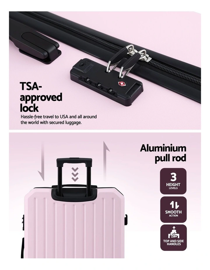 Travel Lightweight TSA Hardshell Luggage Suitcase Trolley 28 inch in Pink image 6