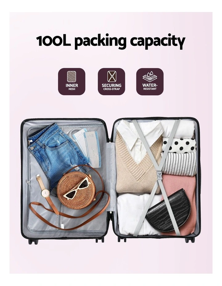 Travel Lightweight TSA Hardshell Luggage Suitcase Trolley 28 inch in Pink image 7